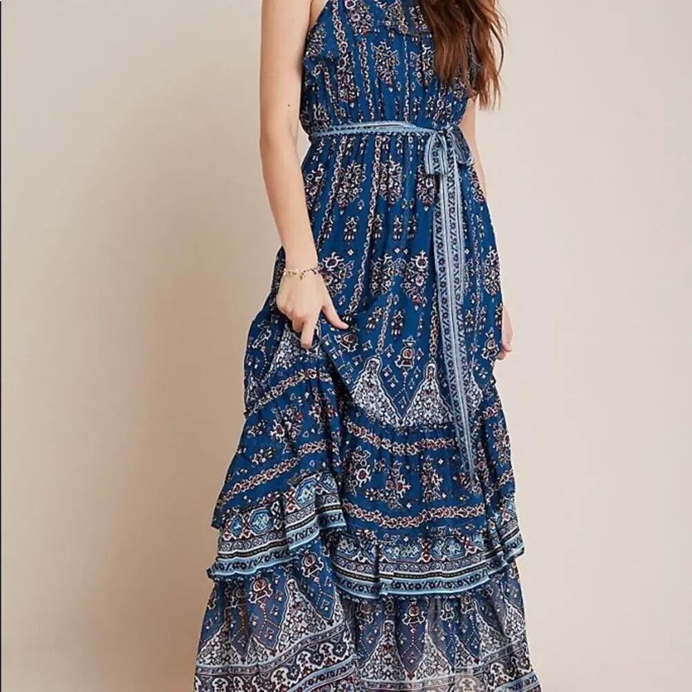 Anthropologie Sasha Ruffles Maxi Dress - XS - NWT - Picture 8 of 9
